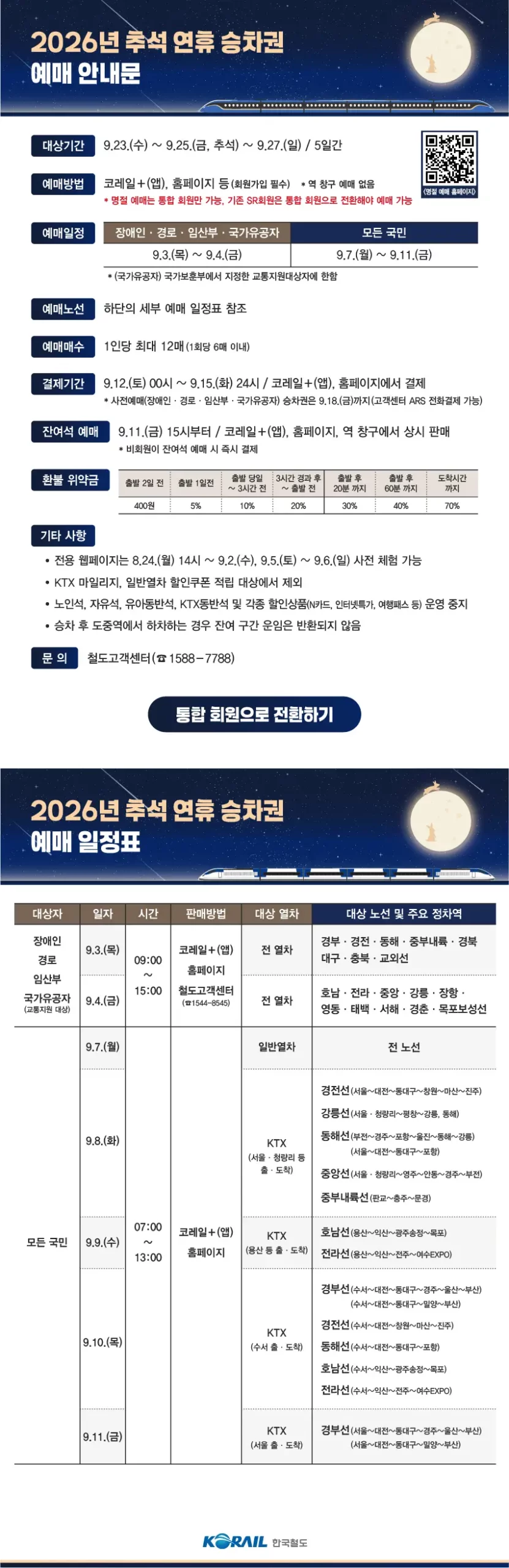 2026 추석 기차 예매