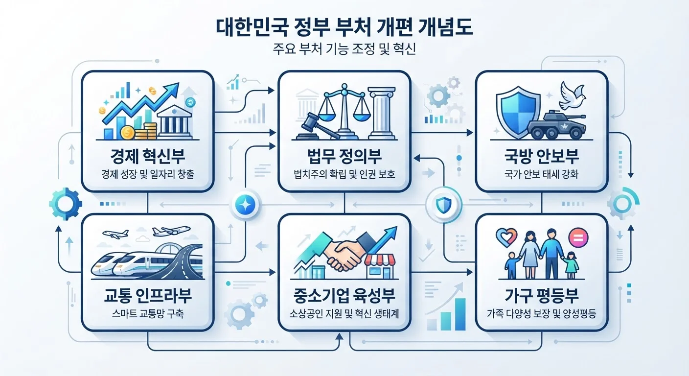 이재명 대통령 개각 주요 부처 장관 후보자 프로필 및 인사 개편 개념도