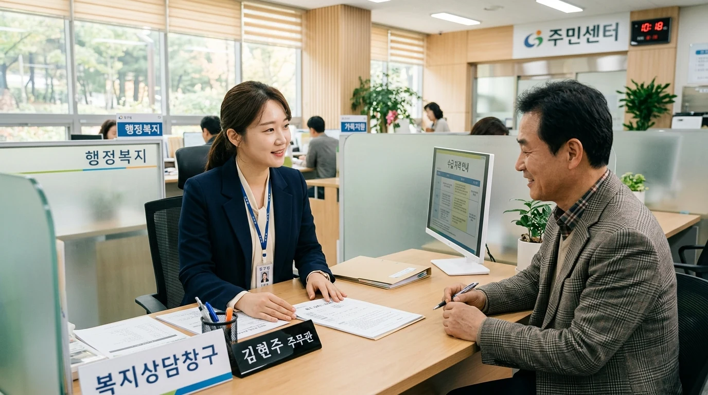 주민센터 사회복지 상담 창구 모습